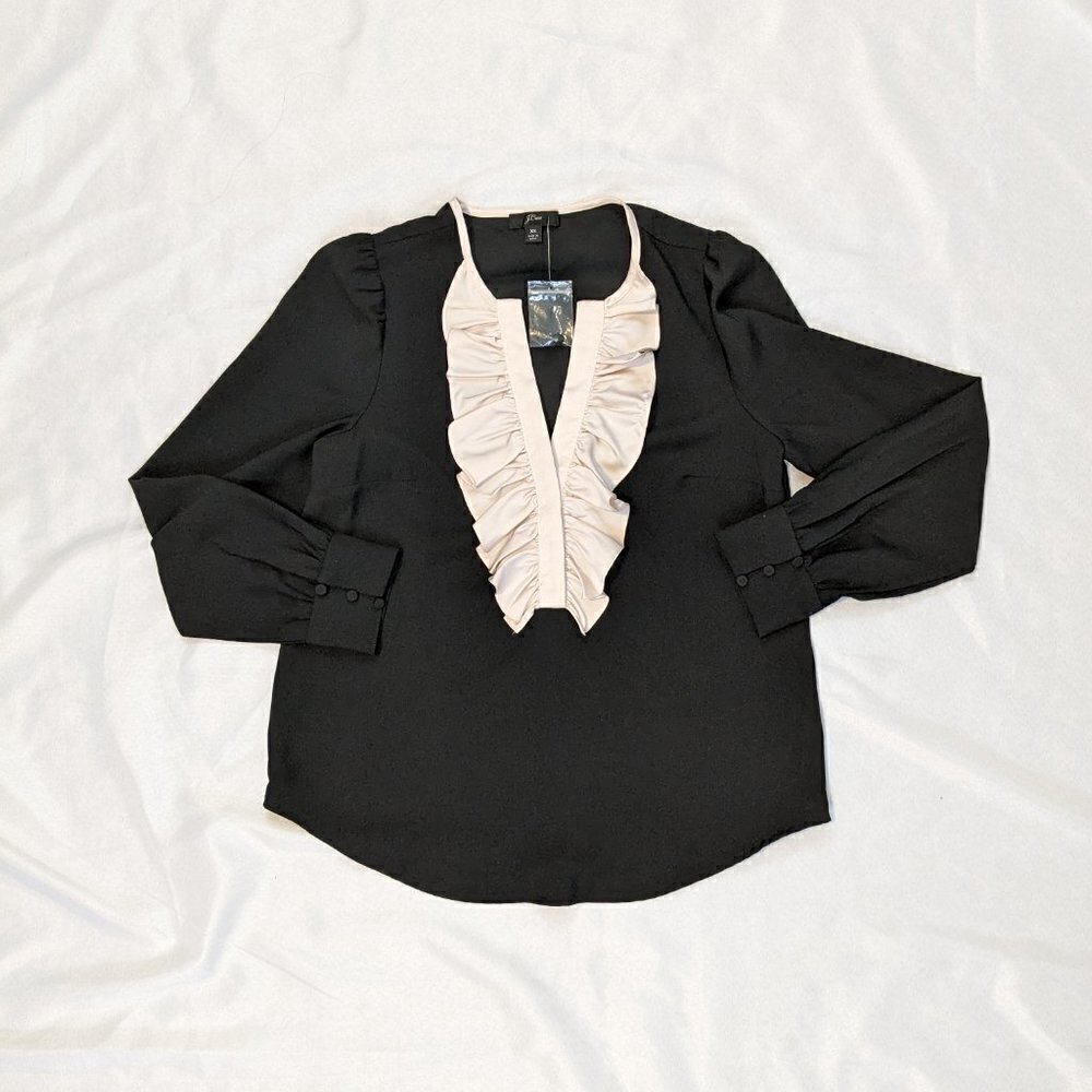 J. Crew Ruffled Work Top NWOT - Picture 2 of 6